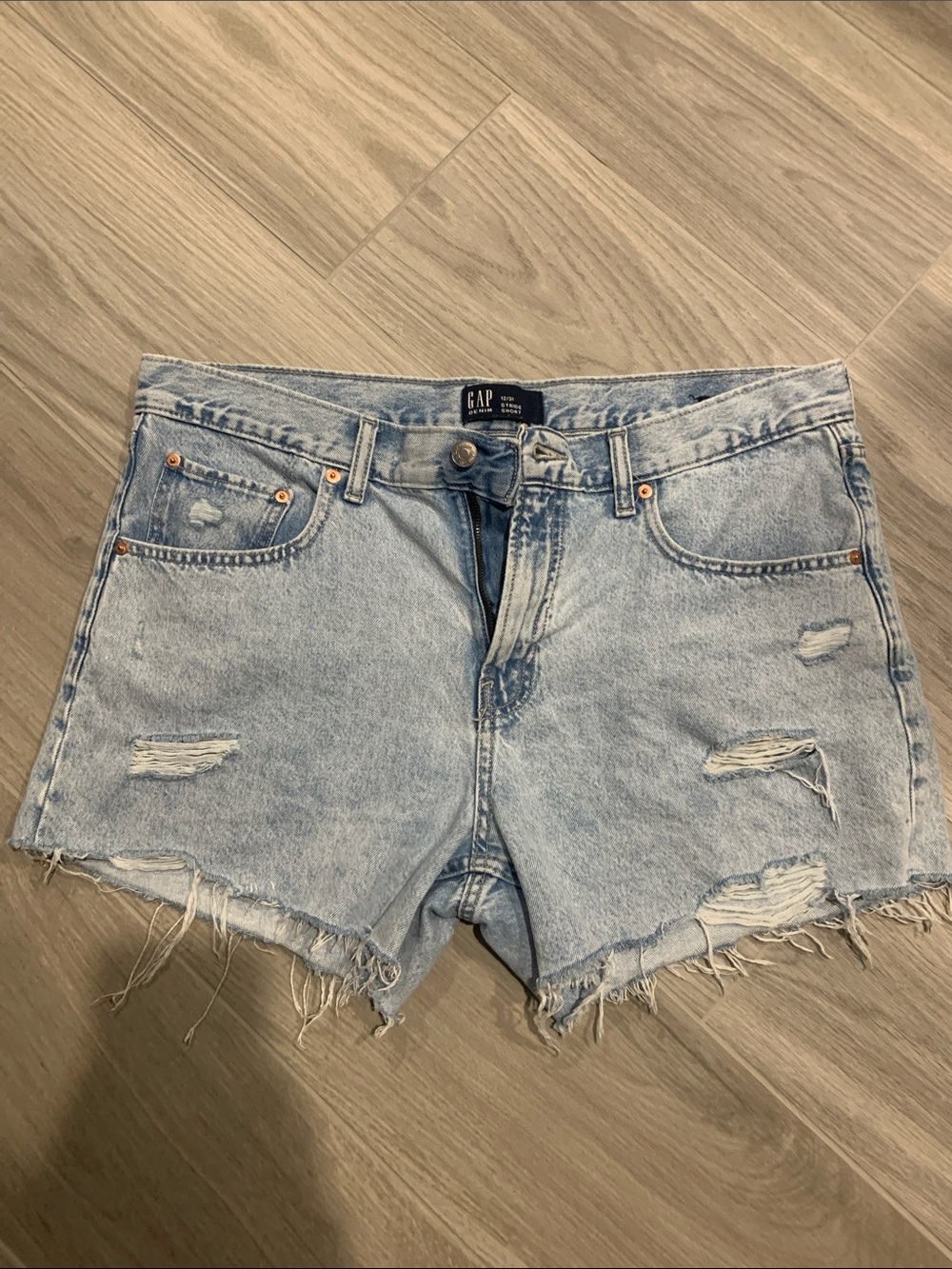GAP Light Blue Distressed Denim Cutoff Shorts